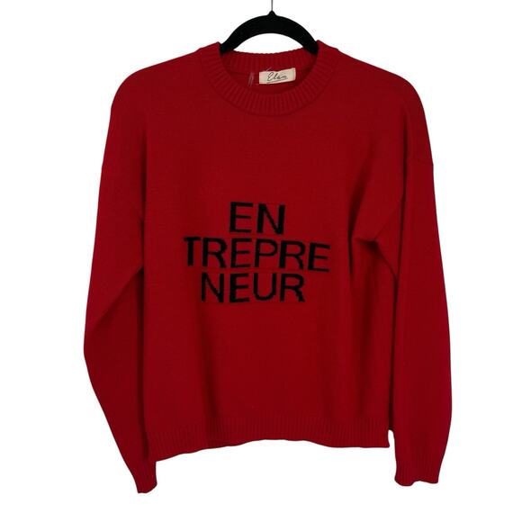 Elan Red ENTREPRENEUR Sweater size Medium Crewneck Pullover - Picture 1 of 6